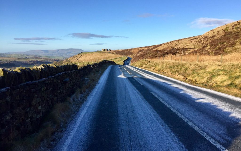 ABC Centreville Cycling Club Manchester South Pennines_icy road